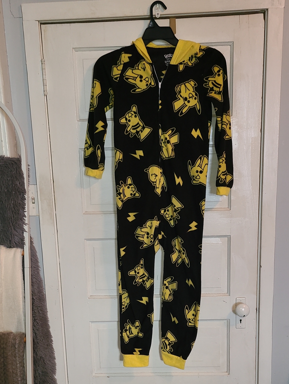 Pokemon Black and Yellow Pikachu Hooded One-Piece Footie